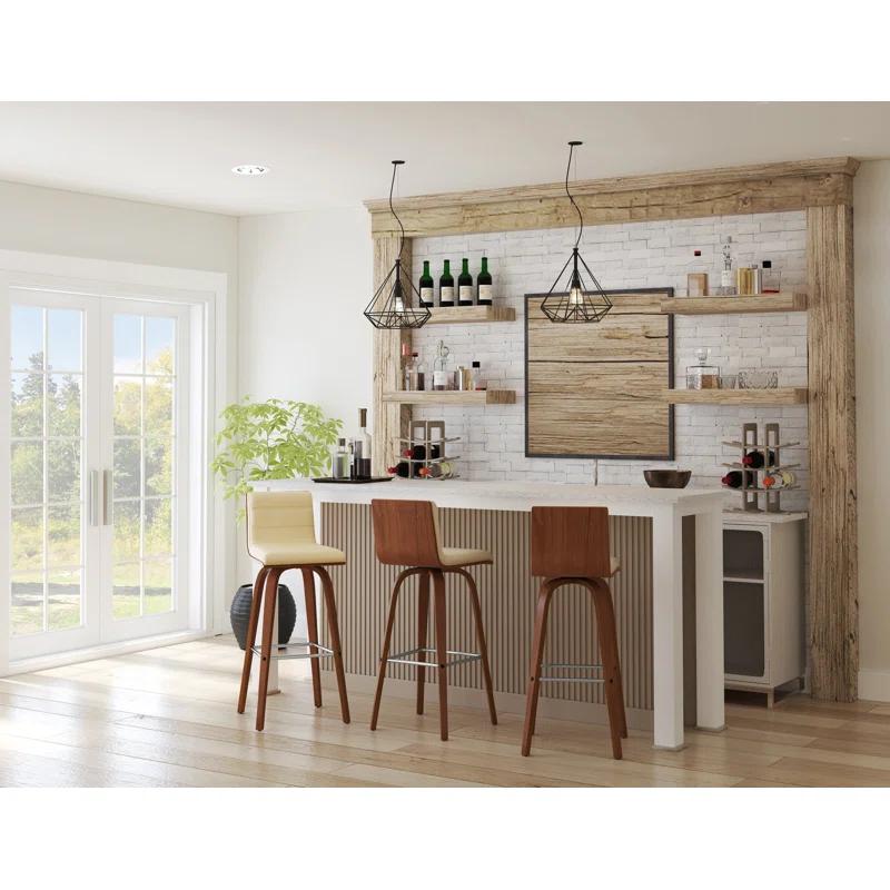 Hiram Solid Wood Swivel Bar & Counter Stool