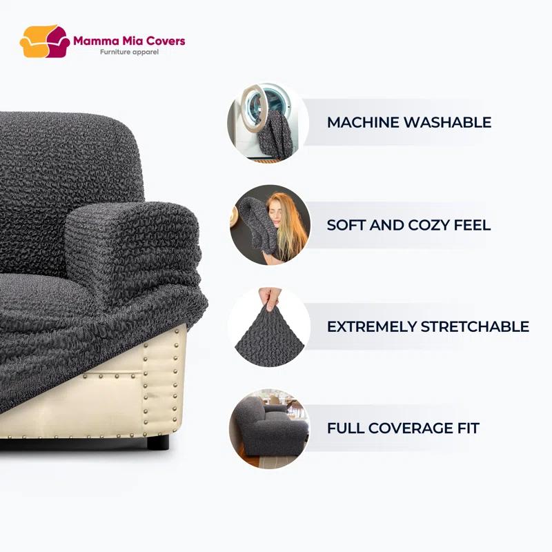 Stretchy Slipcover for Loveseat Sofa - Italian Style & Premium Quality - Mille Righe Collection