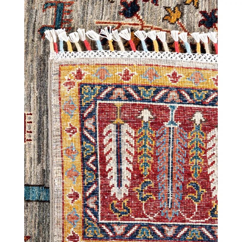 Solo Rugs One-of-a-Kind Rectangle 8'2" X 9'10" Wool Area Rug Fawn/Red/Orange/Blue/Black