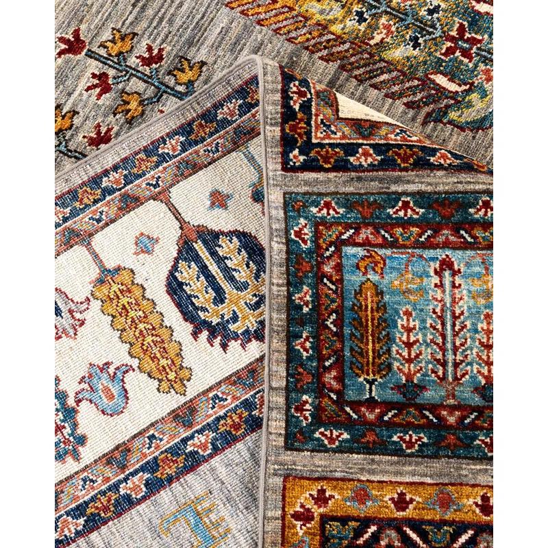 Solo Rugs One-of-a-Kind Rectangle 8'2" X 9'10" Wool Area Rug Fawn/Red/Orange/Blue/Black