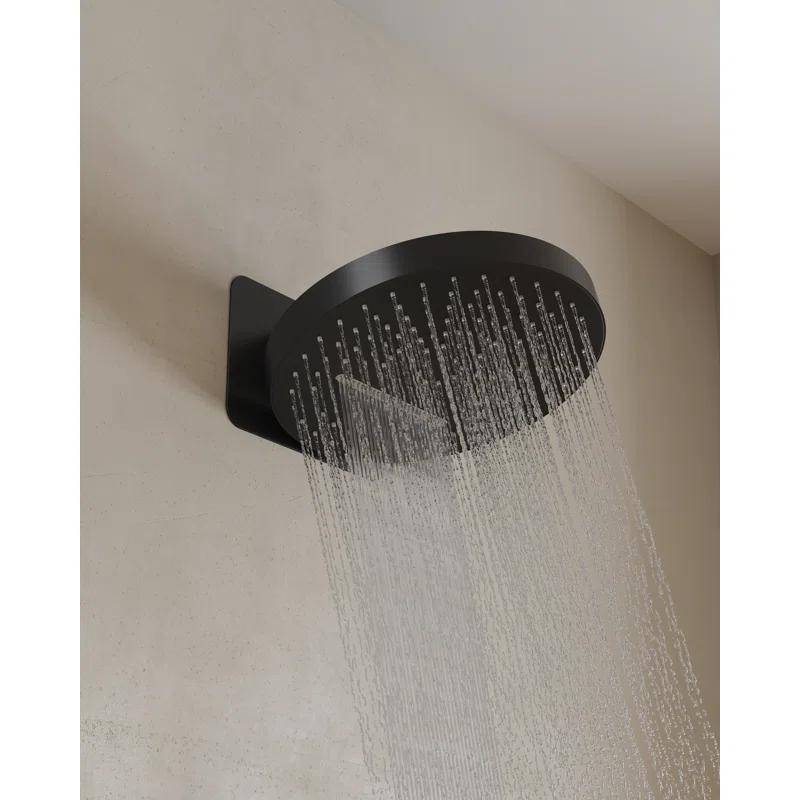 Wall Mounted Dual Thermostatic Shower Shower Faucet Set ,Waterfall & Rainfall Shower Head with Rough-In Valve