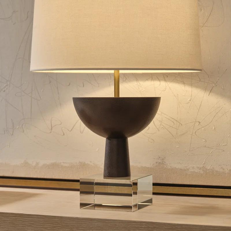 Adjustable Warm Iron Outdoor Table Lamp with Acrylic Base