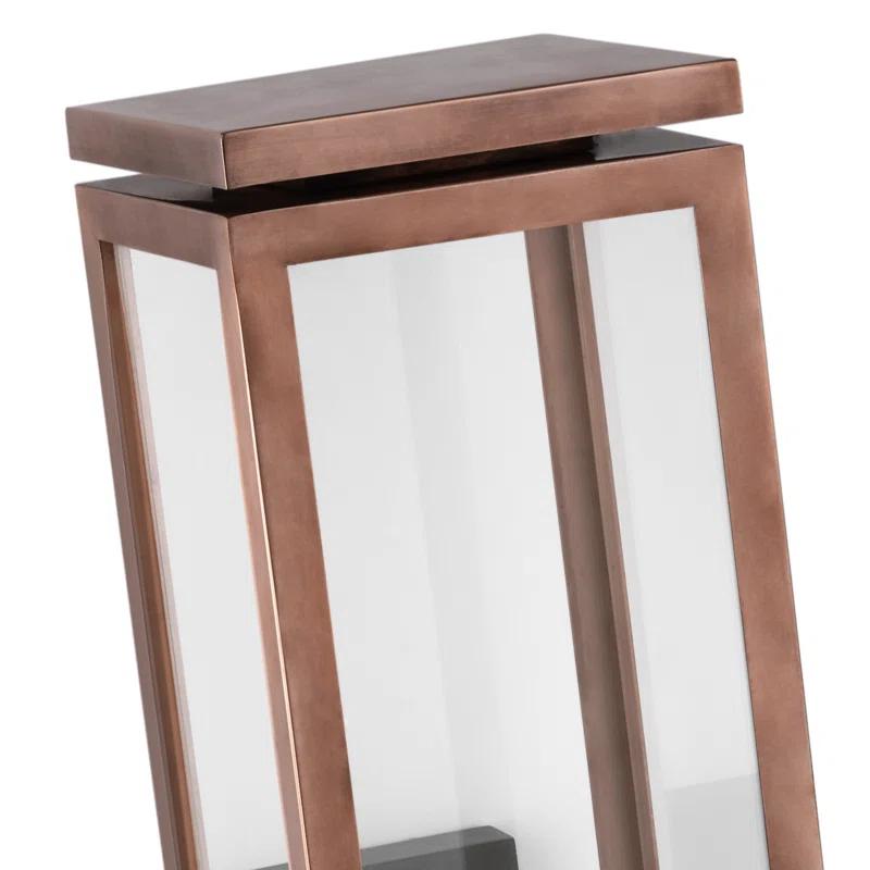 Tall Copper and Glass Outdoor Gas Lantern