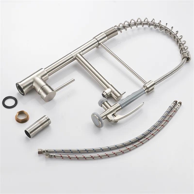 Kitchen Faucet Pull Down Sprayer Brushed Nickel,Single Handle Kitchen Sink Faucet