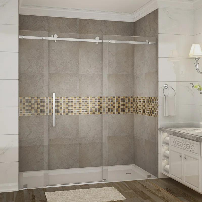 Moselle 75" H Single Sliding Frameless Shower Door