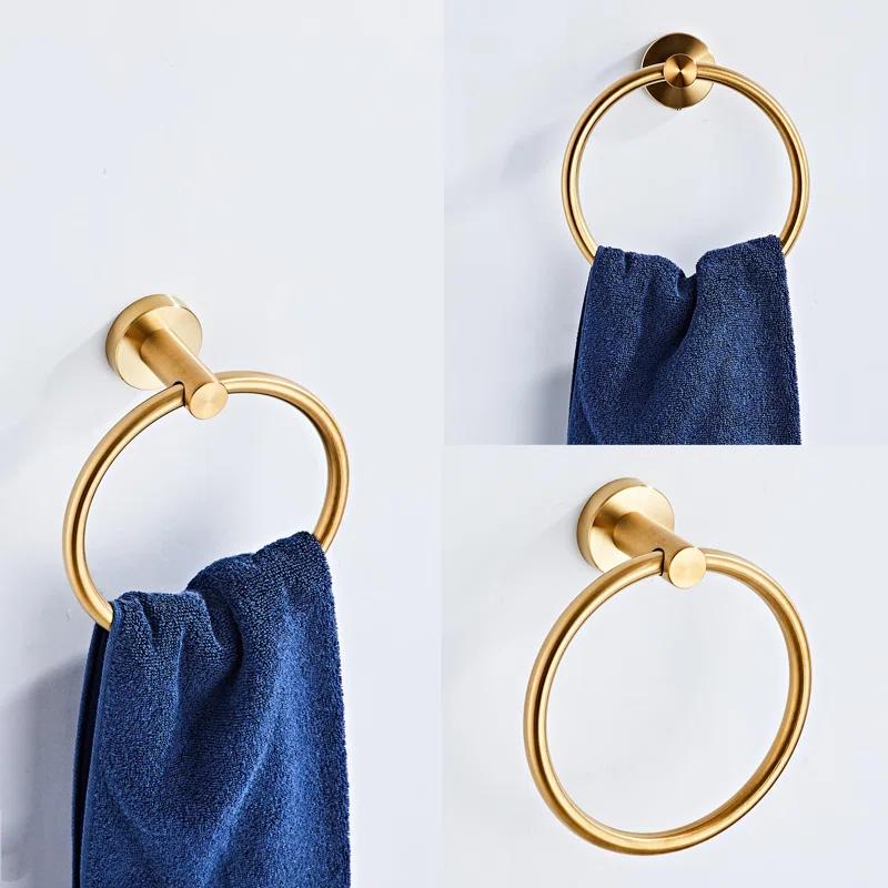 Bathroom Hardware Set 5 Piece With Towel Racks For Bathroom, SUS304 Stainless Steel Bath Towel Bar Set, 24 Inch Wall Mounted Accessories Kit…