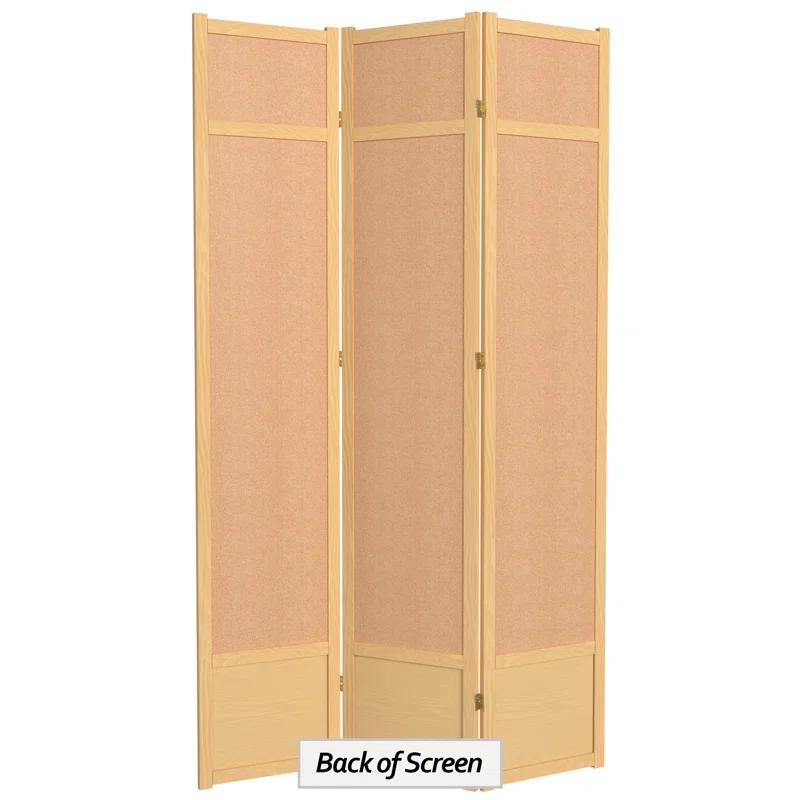 Oriental Furniture 7 Ft Tall Jute Shoji Screen, natural, 3 panel