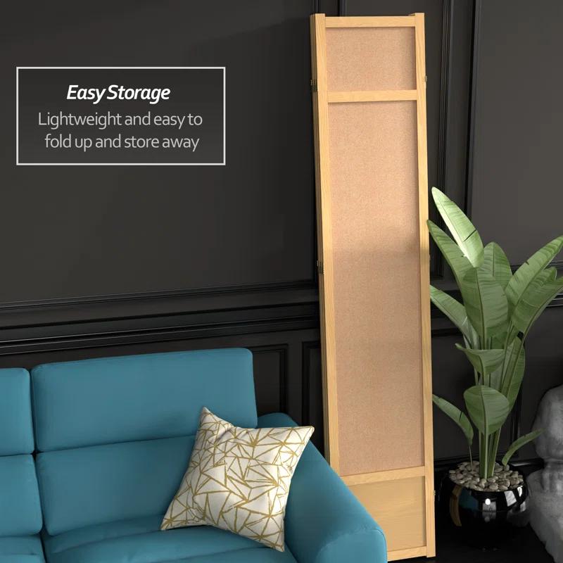 Oriental Furniture 7 Ft Tall Jute Shoji Screen, natural, 3 panel