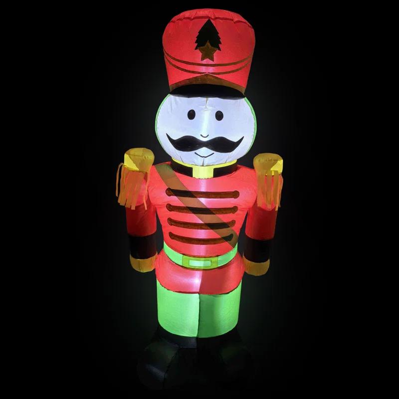 Northlight Seasonal LED Lighted Inflatable Soldier Nutcracker Outdoor Christmas Decoration - 4.25'