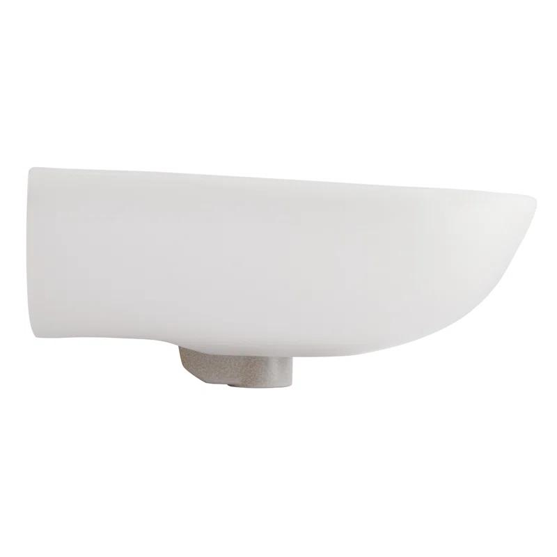 23" Rainsville White Porcelain Rectangular Wall Mount Bathroom Sink with Overflow