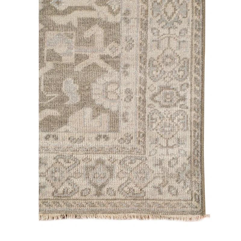 Luxor Elegance Gray 8'x10' Hand-Knotted Wool & Silk Area Rug