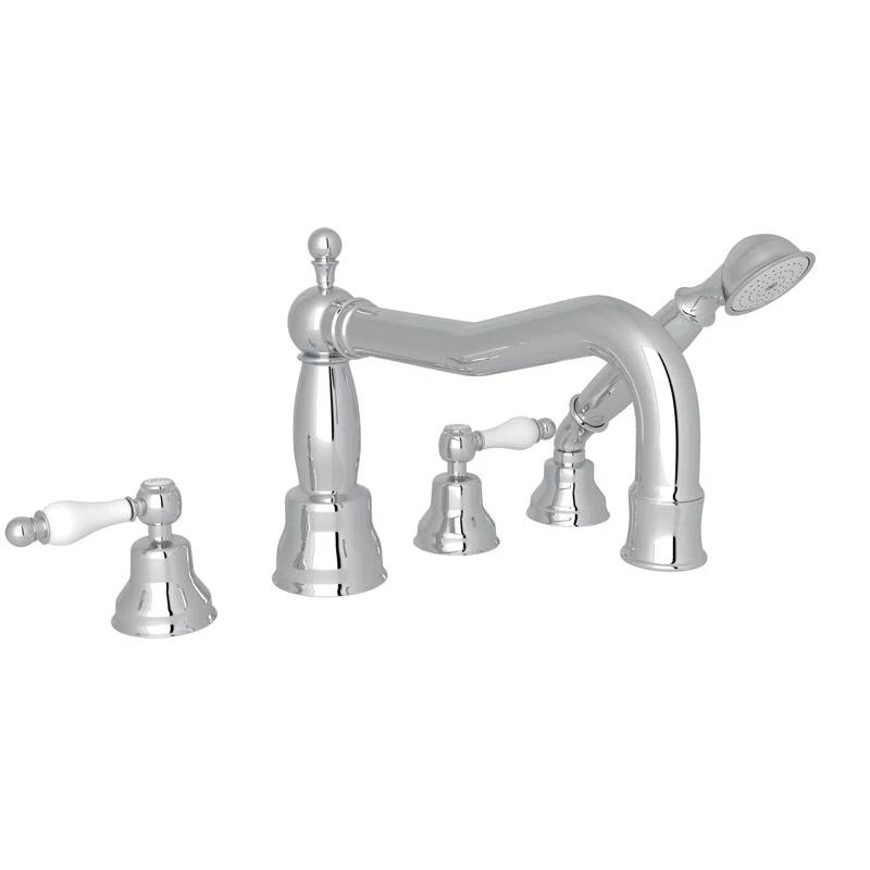 Arcana 4-Hole Deck Mount Tub Filler With Column Spout