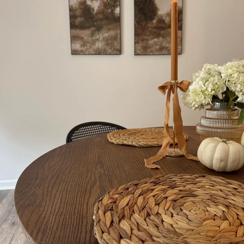 Cascais Round Dining Table With Japandi Base