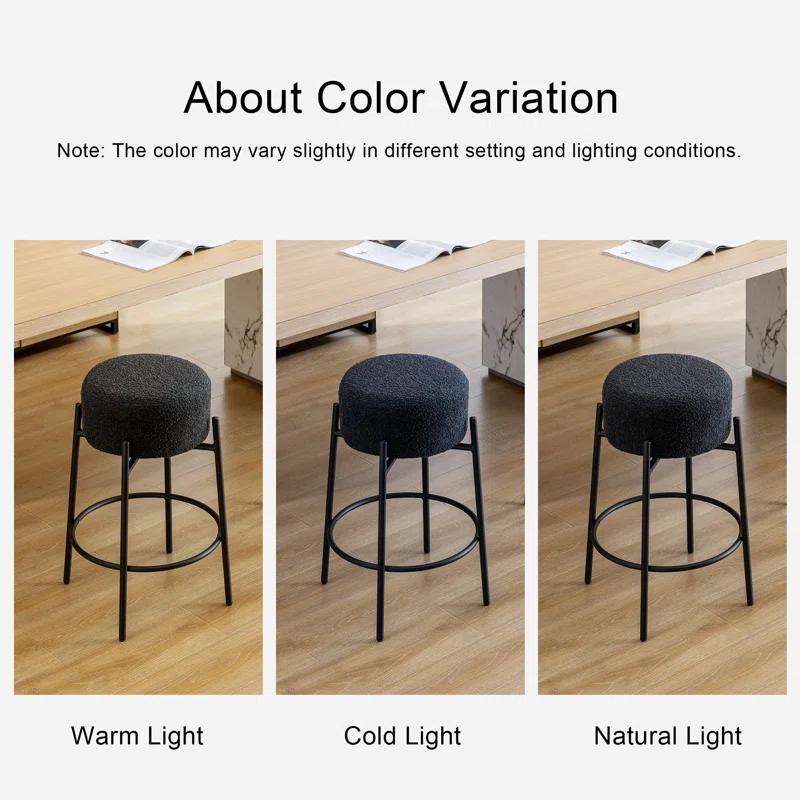 Swivel 26.7'' Boucle Counter Stool