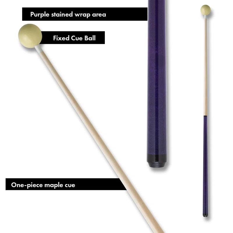 Junior Ipjrc Cue With Attached Ball - 44in - Purple