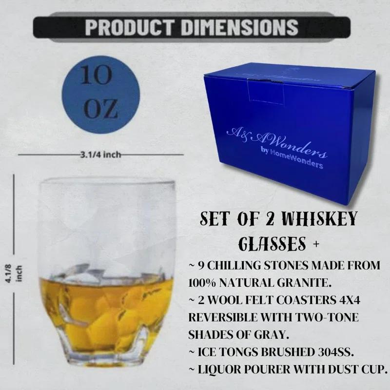 A&A Wonders 10oz. Acrylic Whiskey Glass Set (Set of 2)