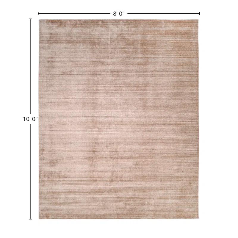 Caramel Stripe Hand-Knotted Wool Blend 8' x 10' Area Rug