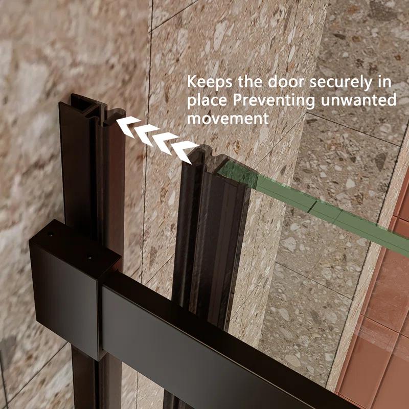 LONNI-STYLE 56 - 60 in. W x 58 in. H Frameless Sliding Bathtub Door  with Clear SGCC Tempered Glass LONY6058S04CMB