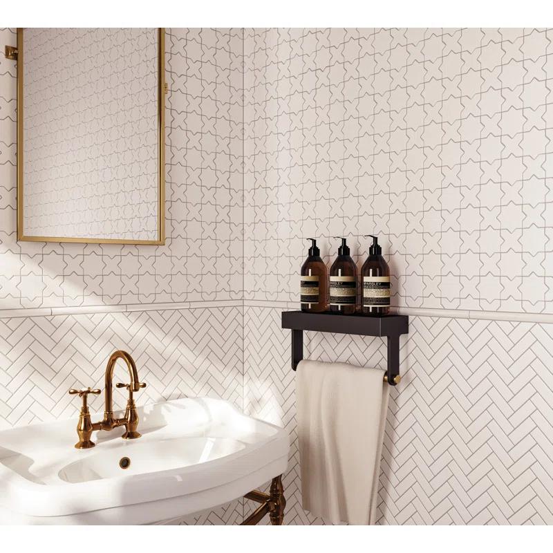 Le Cafe 2" x 2" Cross and Star Matte Porcelain Mosaic Tile