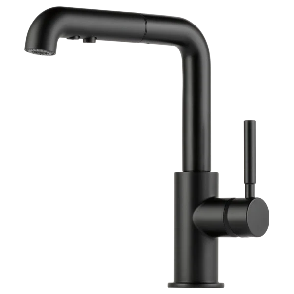 Matte Black Stainless Steel Pull-Out Kitchen Faucet