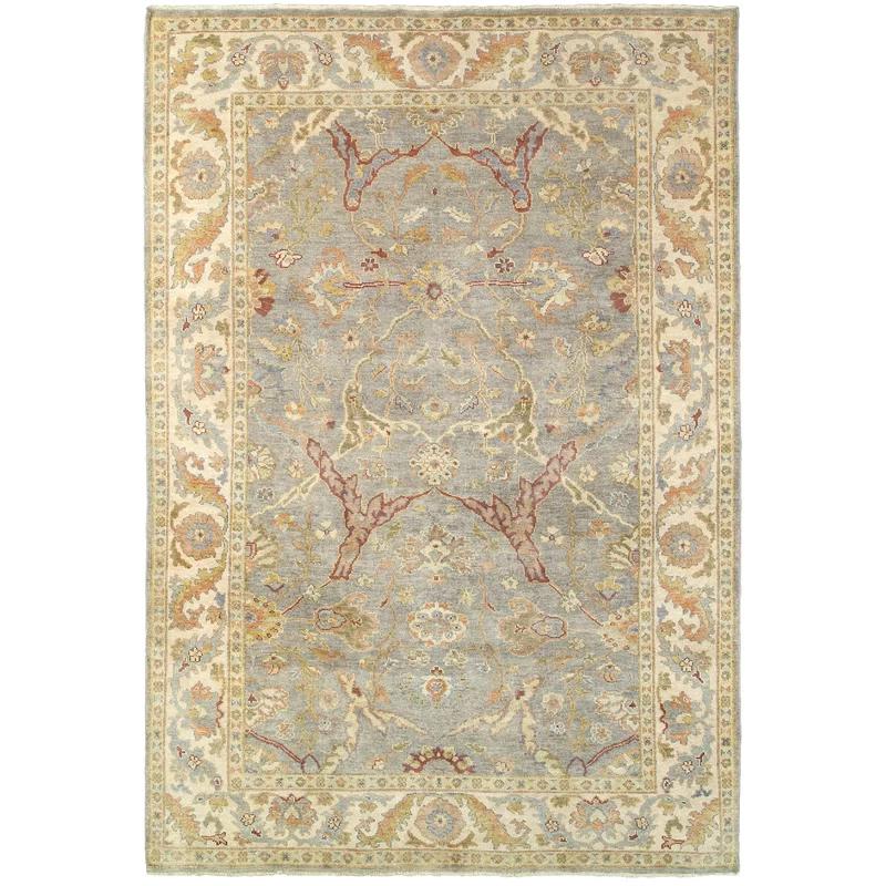 Hand-Knotted Gray Wool 10' x 14' Easy-Care Area Rug