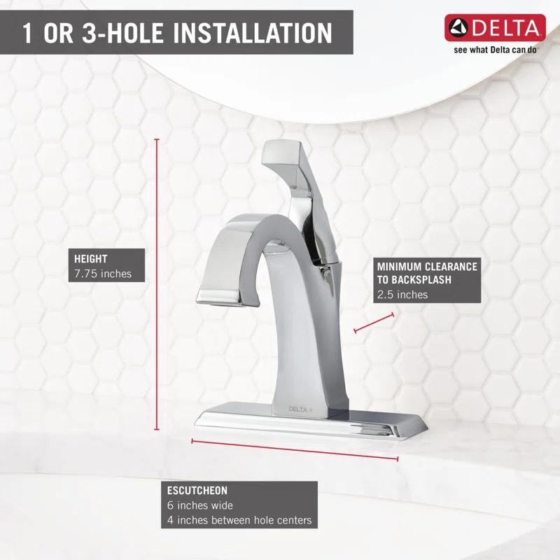Dryden Single Hole Bathroom Faucet with Drain Assembly, Single Handle Bathroom Sink Faucet