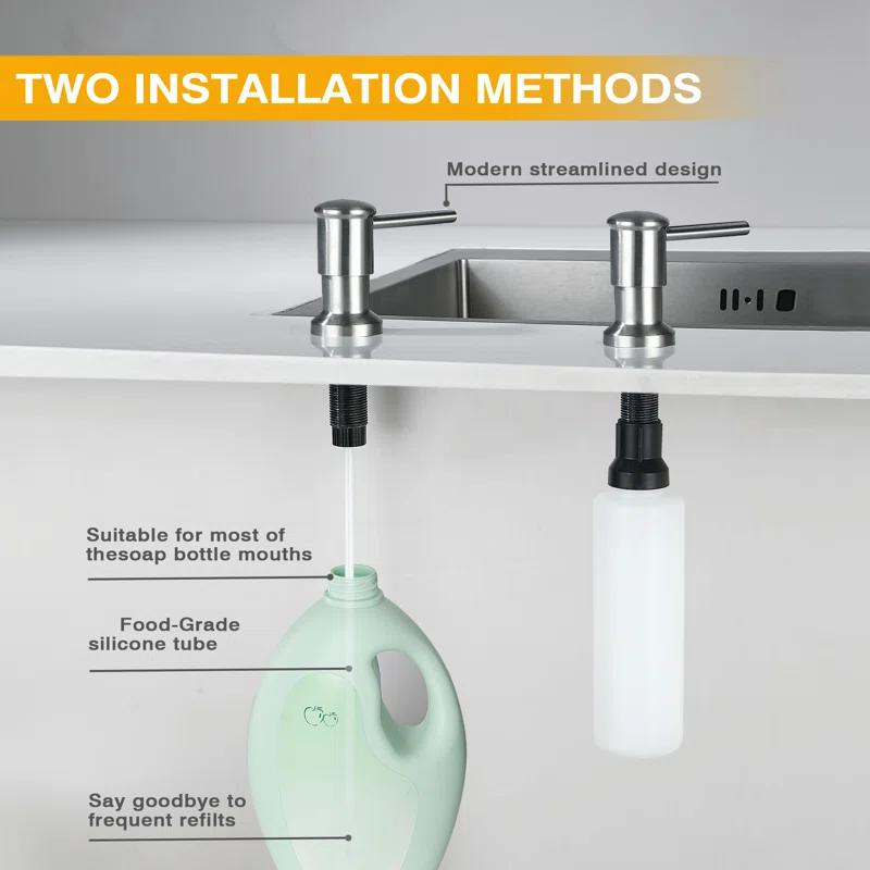Stainless Steel Single-Handle Pull-Down Sprayer Kitchen Faucet with Soap Dispenser in Brushed Nickel