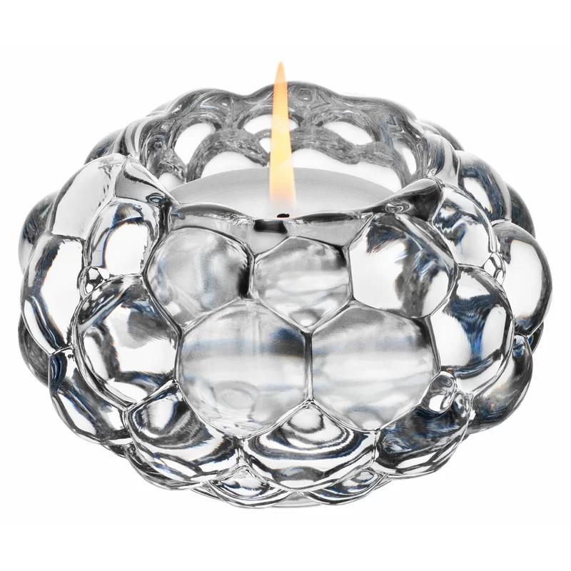 Crystal Clear Raspberry Votive Candle Holder, 4.5" Tabletop