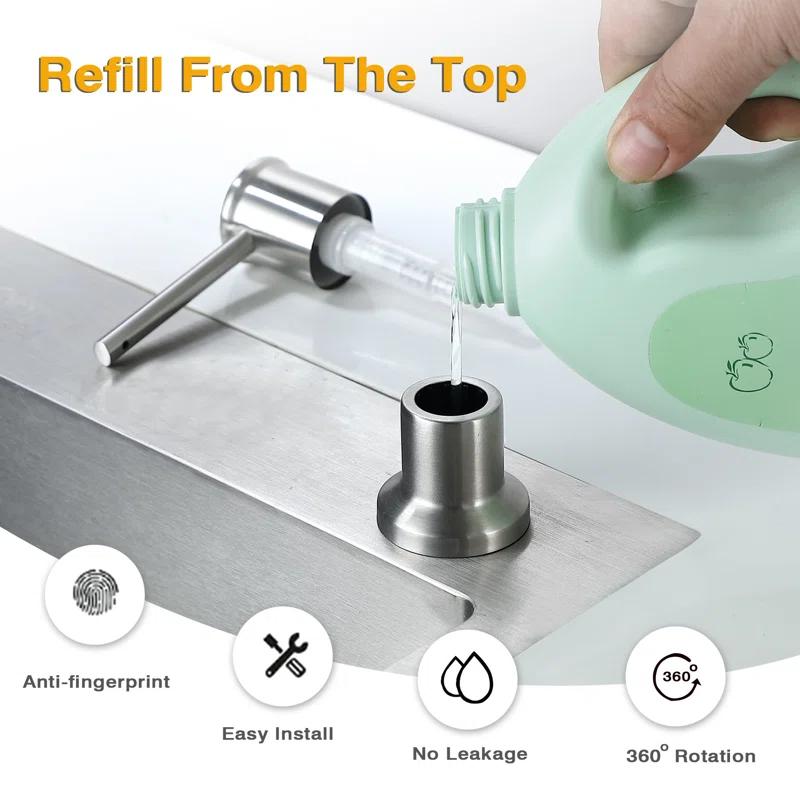 Stainless Steel Single-Handle Pull-Down Sprayer Kitchen Faucet with Soap Dispenser in Brushed Nickel