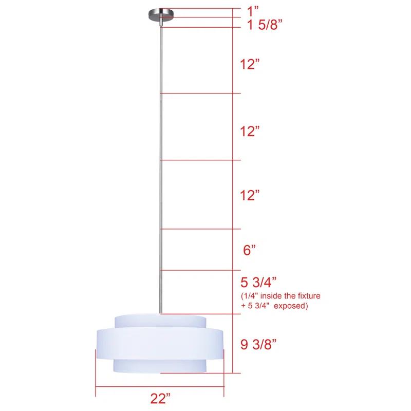 Eline 3 Light Dimmable Drum Chandelier