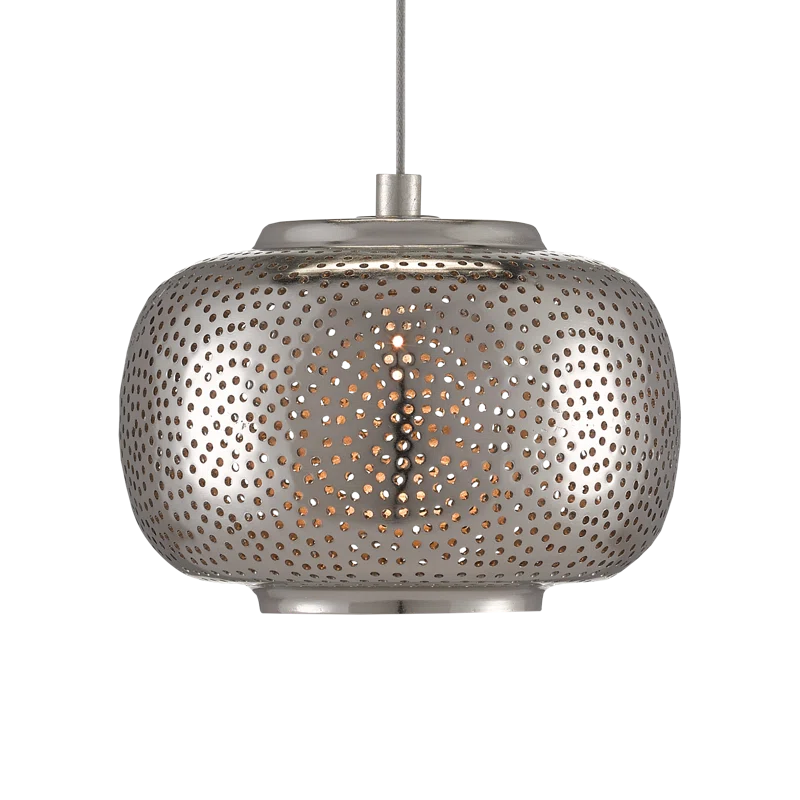 Silver Nickel 7-Light LED Island Pendant with Metal Shades