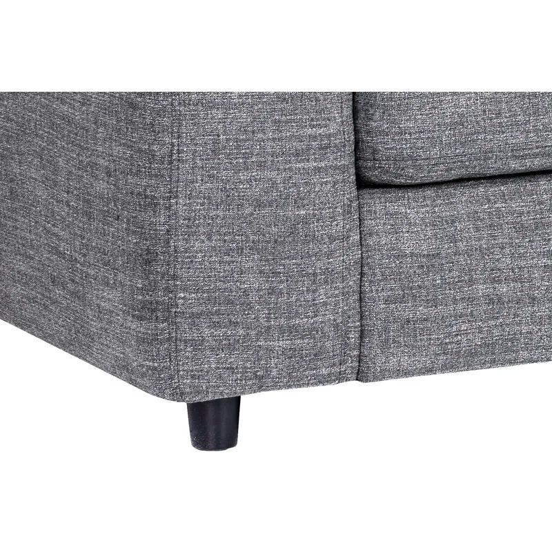 Ethan Quarry Gray Linen and Wood 111" Modern Sofa Chaise