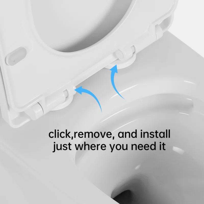 1.1/1.6 GPF Elongated Comfort Height Floor Mounted One-Piece Toilet, CUPC Certified, Watersense Cetified, Ceramic, White Color, Soft Close Seat T039WT