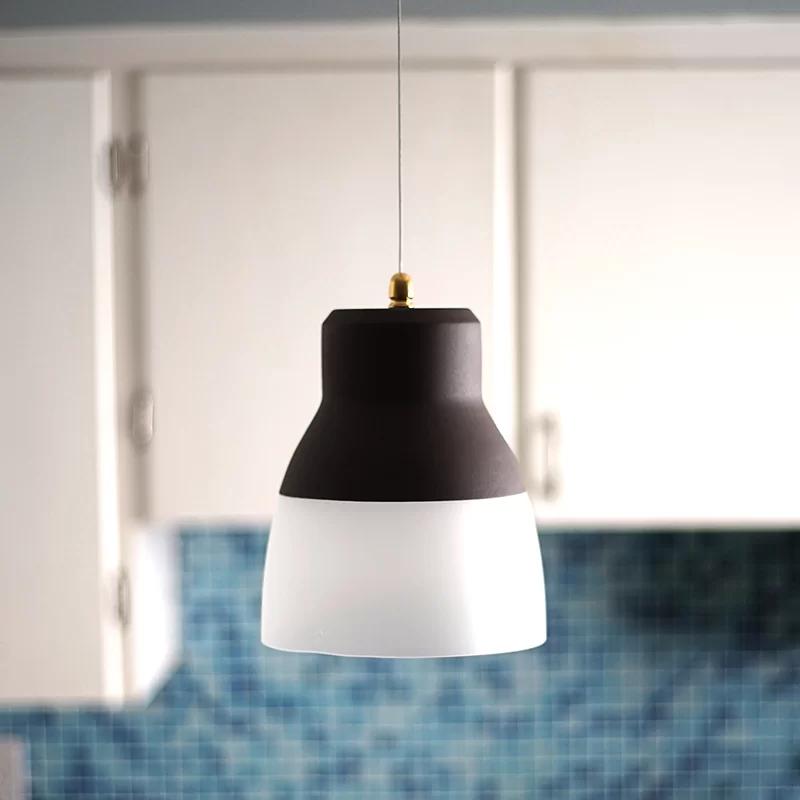 Bronze Mini Wireless LED Glass Pendant Light 10"