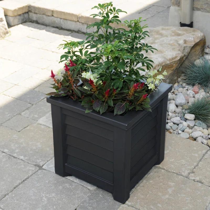 Mayne Inc. Lakeland Square Resin Planter with Water Reservoir