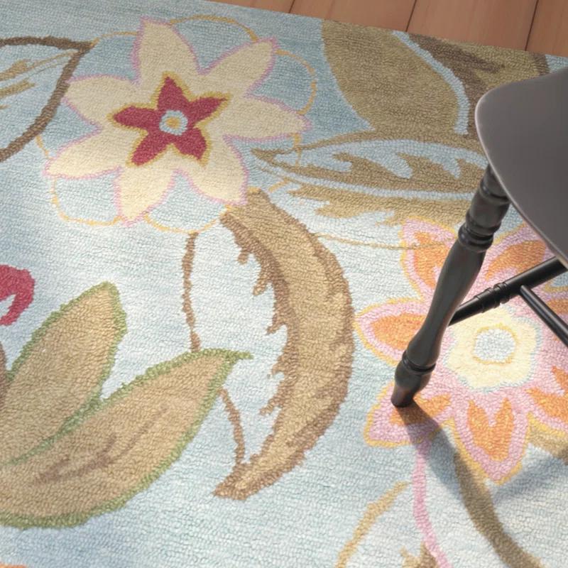 Winston Porter Emrick Hand Hooked Wool Floral Rug