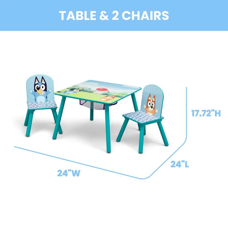 Delta Children Bluey Kids Table And Chair Set With Storage (2 Chairs Included) Delta Children - Greenguard Gold Certified