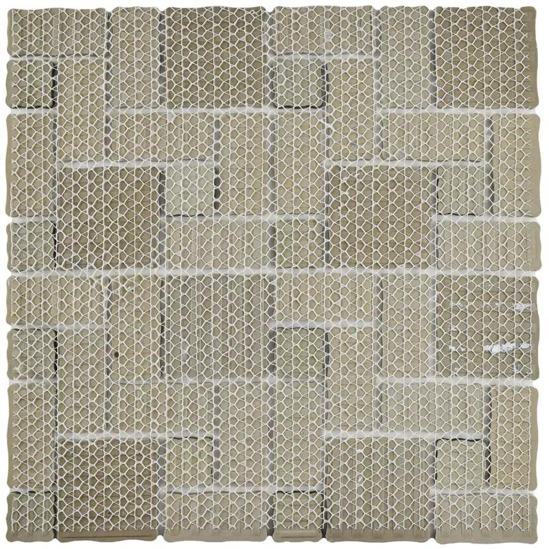 Academy 12" x 12" Black and White Porcelain Mosaic Tile