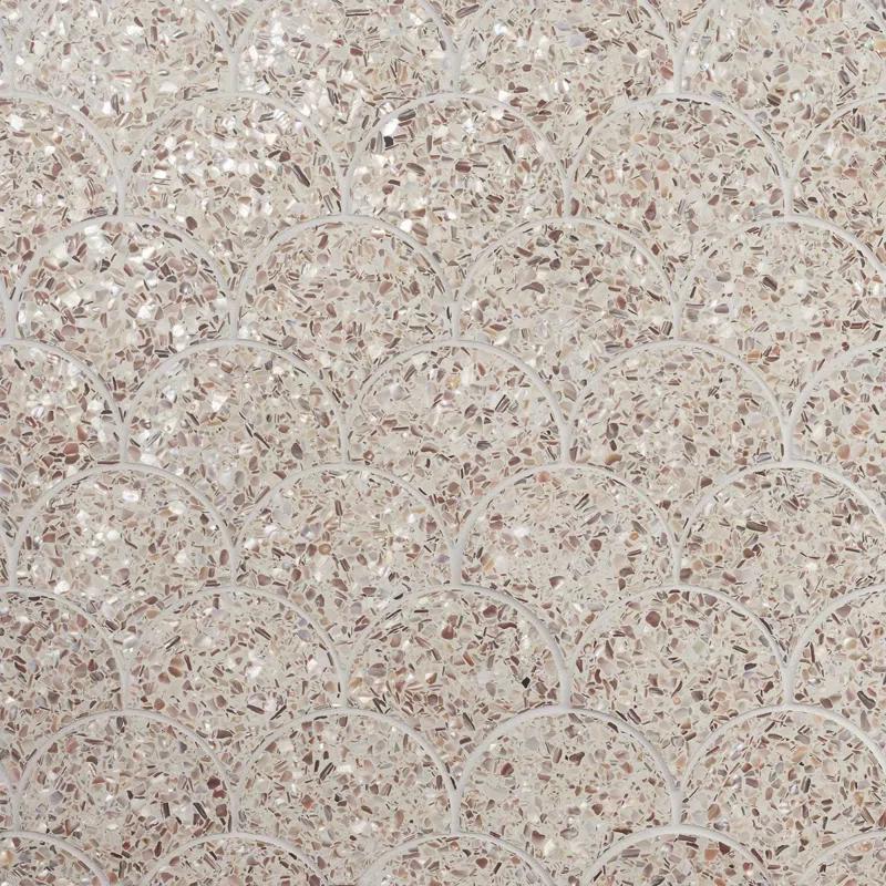 Shoal 5" Fishscale Terrazzo and Pearl Wall & Floor Mosaic Tile (0.74 Sq. Ft. / Sheet)