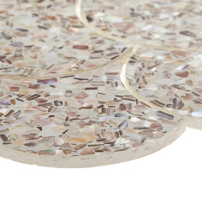 Shoal 5" Fishscale Terrazzo and Pearl Wall & Floor Mosaic Tile (0.74 Sq. Ft. / Sheet)