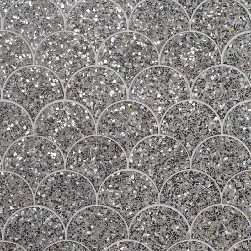 Shoal 5" Fishscale Terrazzo and Pearl Wall & Floor Mosaic Tile (0.74 Sq. Ft. / Sheet)