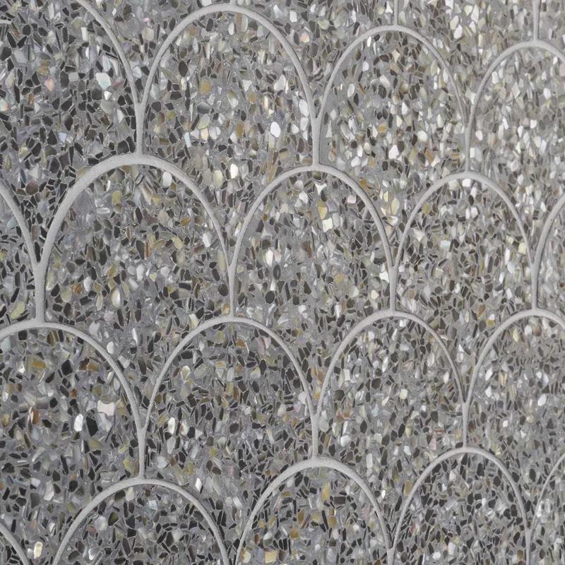 Shoal 5" Fishscale Terrazzo and Pearl Wall & Floor Mosaic Tile (0.74 Sq. Ft. / Sheet)