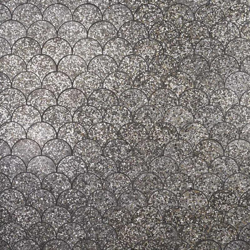 Shoal 5" Fishscale Terrazzo and Pearl Wall & Floor Mosaic Tile (0.74 Sq. Ft. / Sheet)
