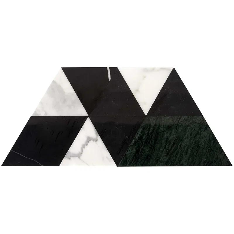 Prisma Dark Green 7.75 in. x 13.5 in. Polished Marble Floor and Wall Tile (0.73 sq. ft./Each)