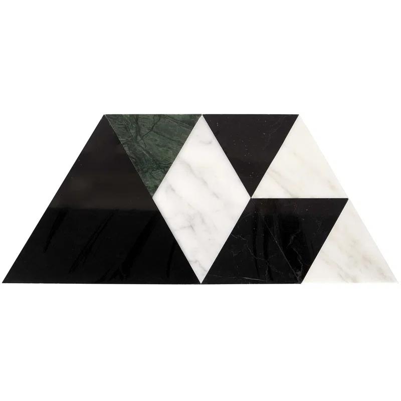 Prisma Dark Green 7.75 in. x 13.5 in. Polished Marble Floor and Wall Tile (0.73 sq. ft./Each)