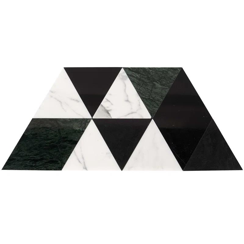 Prisma Dark Green 7.75 in. x 13.5 in. Polished Marble Floor and Wall Tile (0.73 sq. ft./Each)