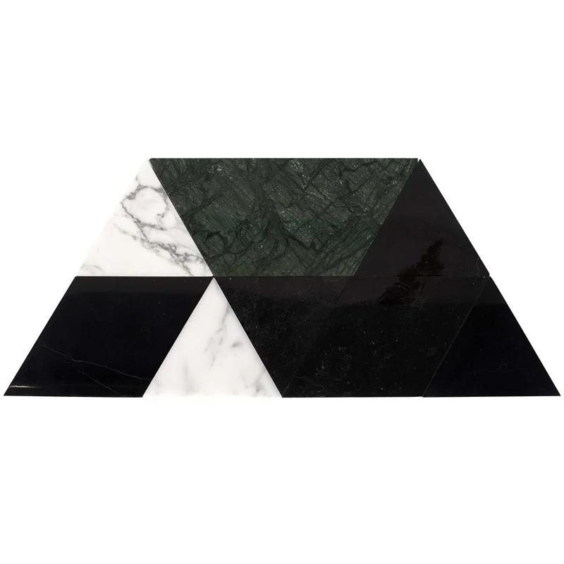 Prisma Dark Green 7.75 in. x 13.5 in. Polished Marble Floor and Wall Tile (0.73 sq. ft./Each)