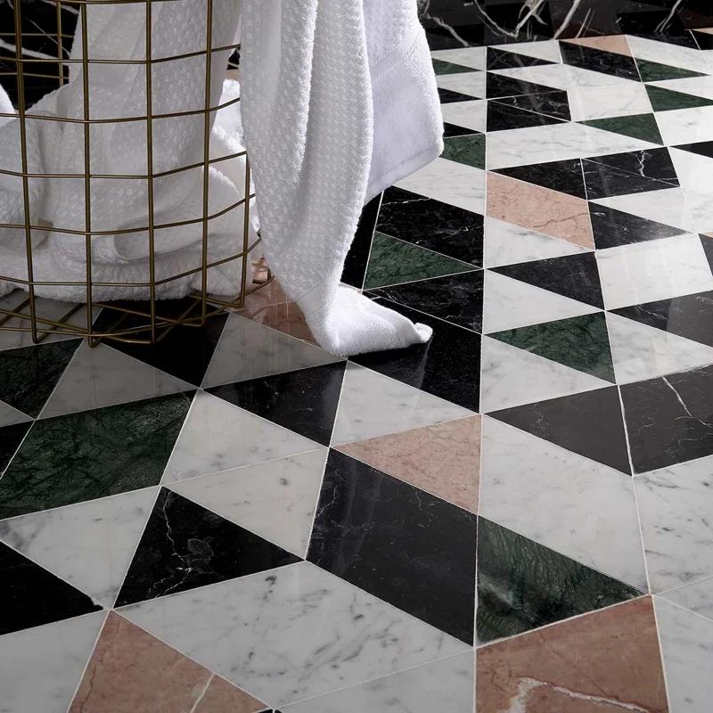 Prisma 7.75" x 13.5" Geometric Marble Mosaic Wall & Floor Tile (0.73 Sq. Ft. / Sheet)