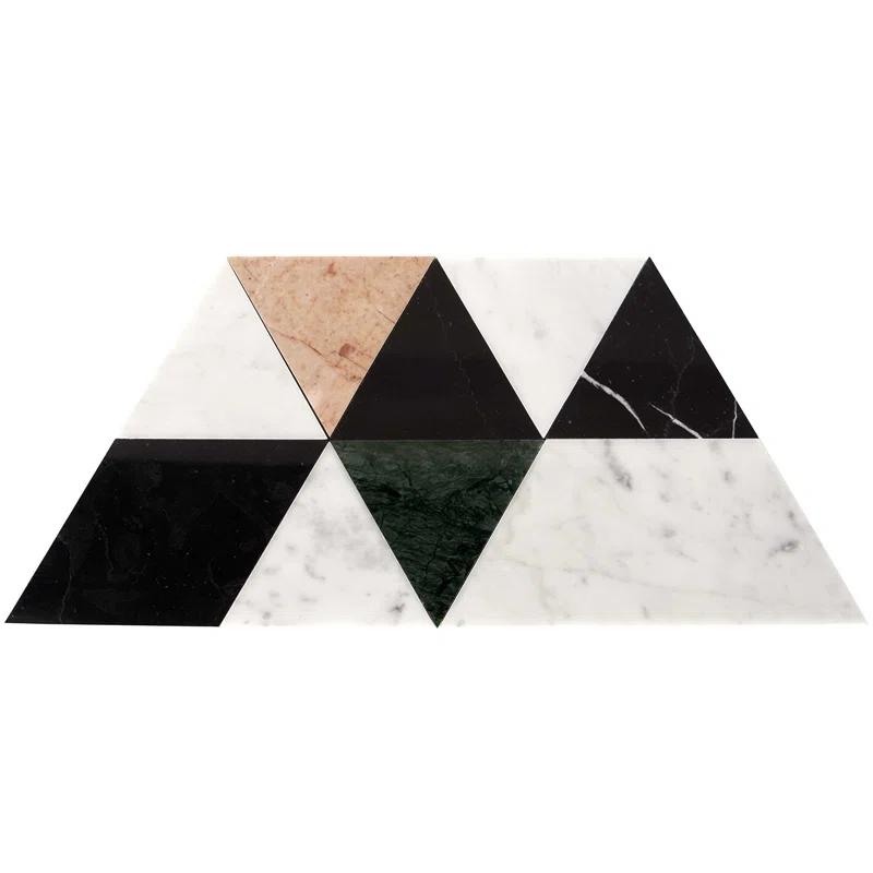 Prisma 7.75" x 13.5" Geometric Marble Mosaic Wall & Floor Tile (0.73 Sq. Ft. / Sheet)