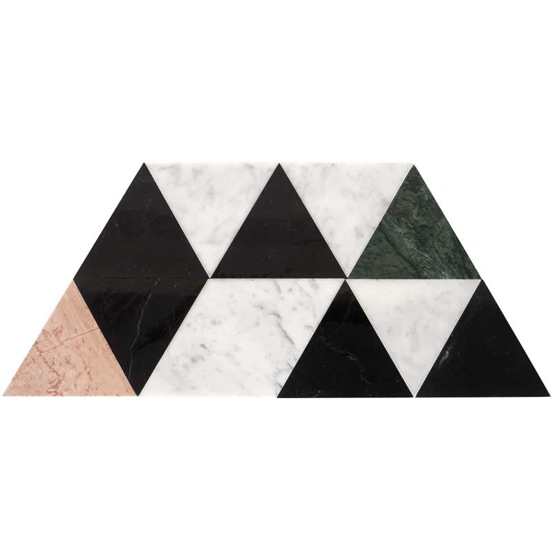 Prisma 7.75" x 13.5" Geometric Marble Mosaic Wall & Floor Tile (0.73 Sq. Ft. / Sheet)